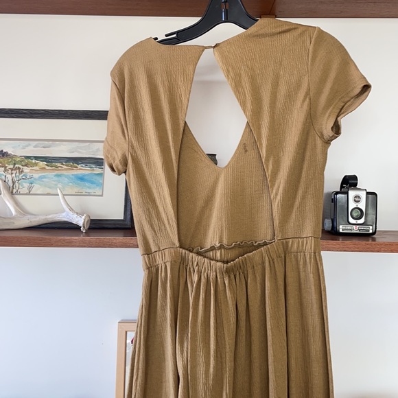 Free people beach mustard open back midi dress - Picture 4 of 4